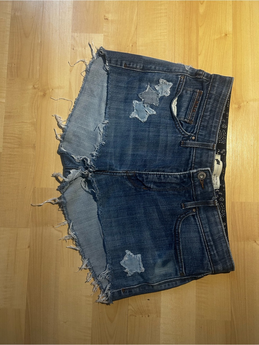 Distressed Denim Cutoff Shorts - Blue